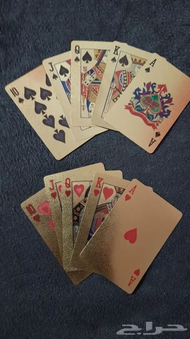 ورق البلوت الذهبي والاسود والفضي (image 1)