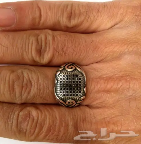 المزاد في الخاتم فضة بزركون أسود (ساعتين)  (image 4)