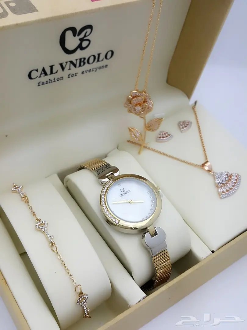 جديد ماركه كالفن بولو طقم نسائي ساعة واكسسوار