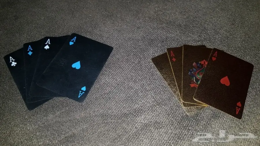 ورق البلوت الذهبي والاسود والفضي. (image 3)