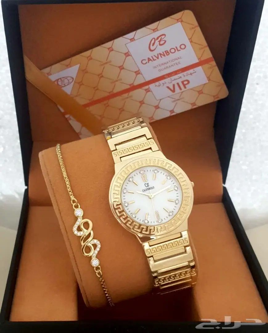 طقم نسائي كالفن بولو ساعة وسوار مع ضمان روعة (image 10)