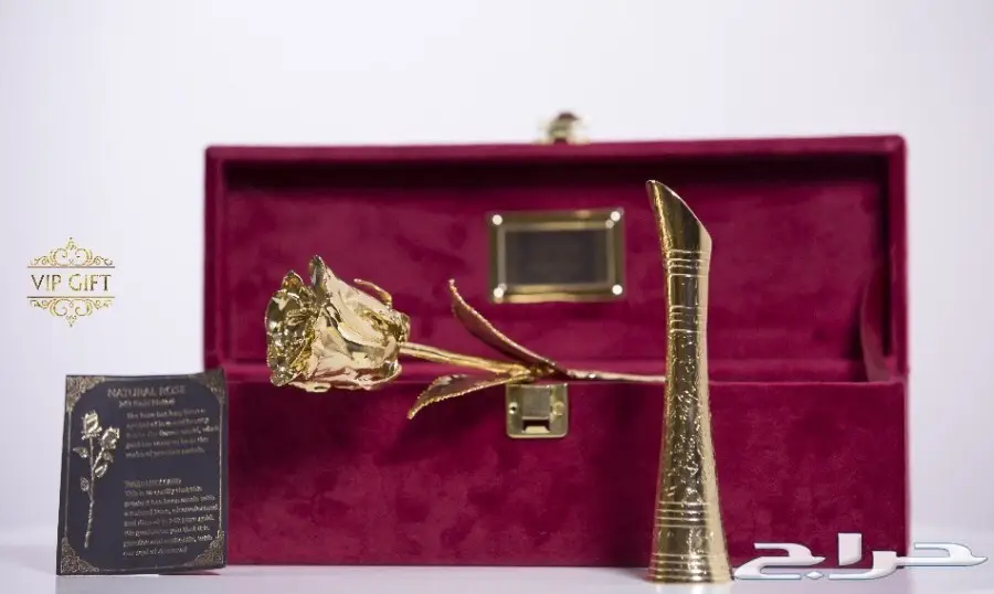 وردة طبيعية مطلية فضة وذهب لكل الافراح VIP (image 1)