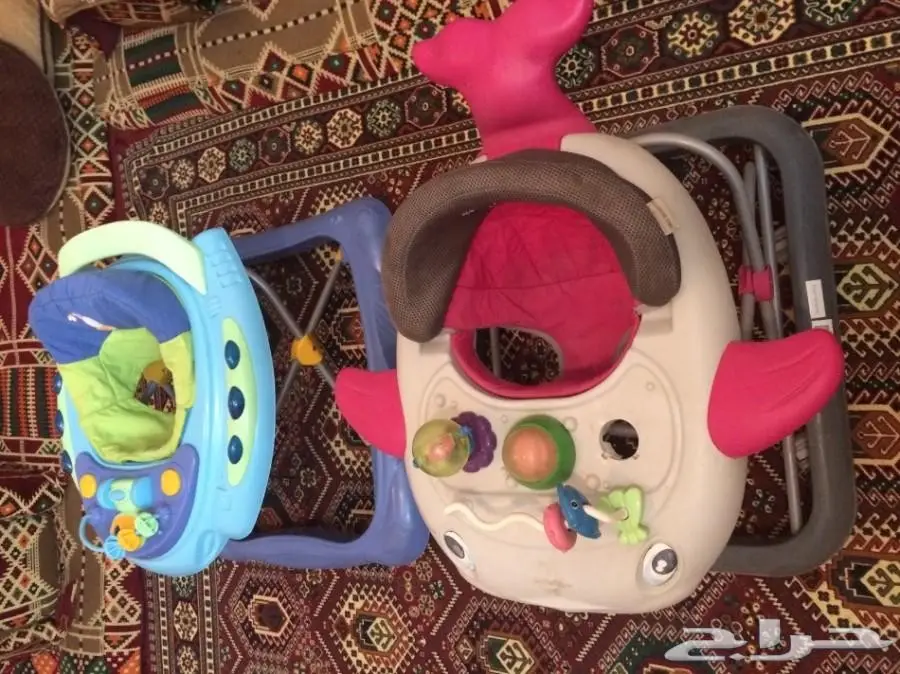 عربة أطفال عدد 2 وردي و سماوي  (image 2)