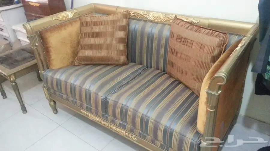 طقم كنب كلاسيك خرط حفر يدوي خشب زان روماني.. (image 1)