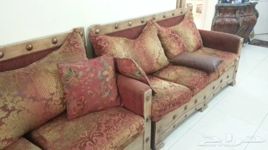 طقم كنب كلاسيك خرط حفر يدوي خشب زان روماني.. (image 3)