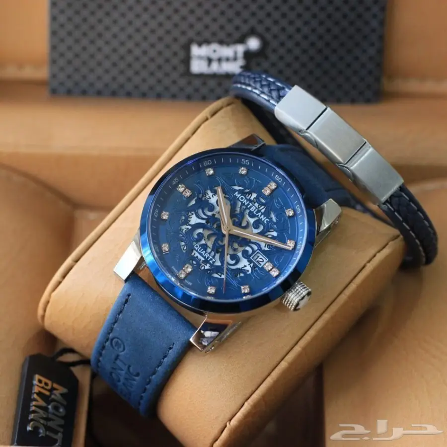 ساعات ماركة مونت بلانك مع اسوارة رجالية روعة  (image 7)