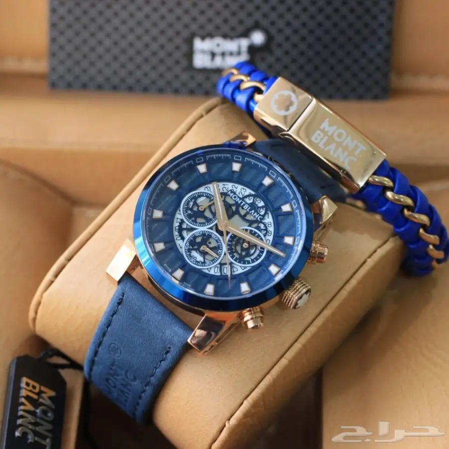 ساعات ماركة مونت بلانك مع اسوارة رجالية روعة  (image 8)