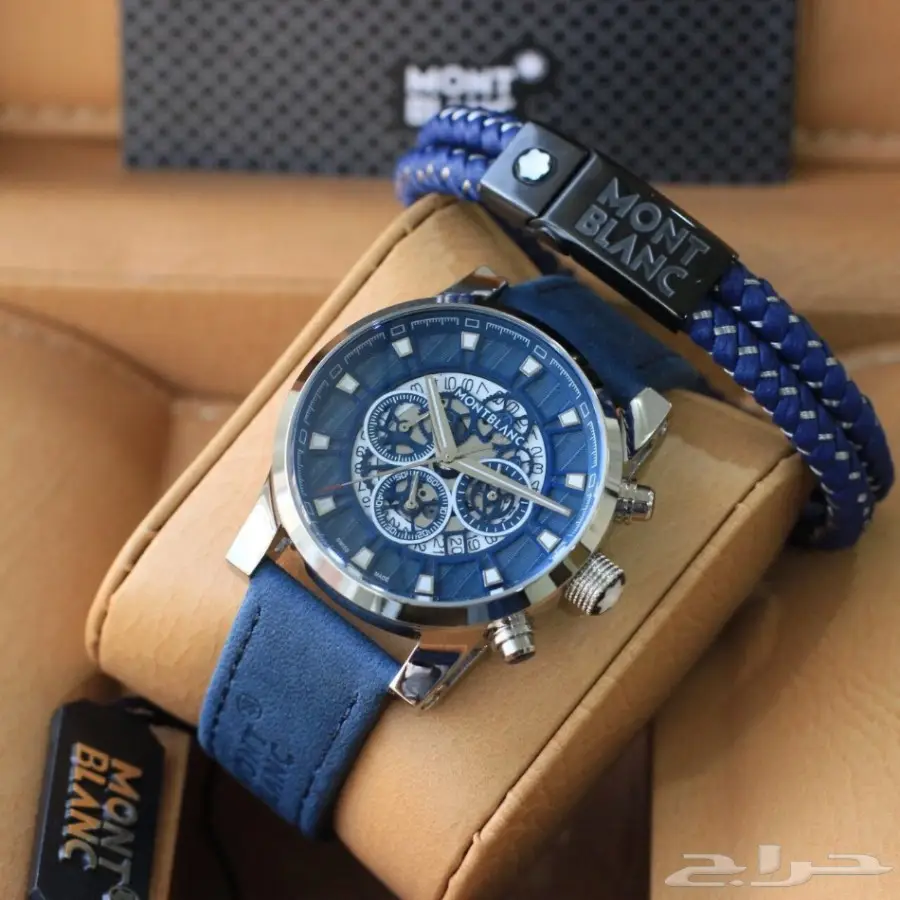 ساعات ماركة مونت بلانك مع اسوارة رجالية روعة  (image 9)