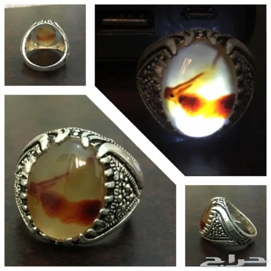 خواتم عقيق يماني طبيعي  (image 2)
