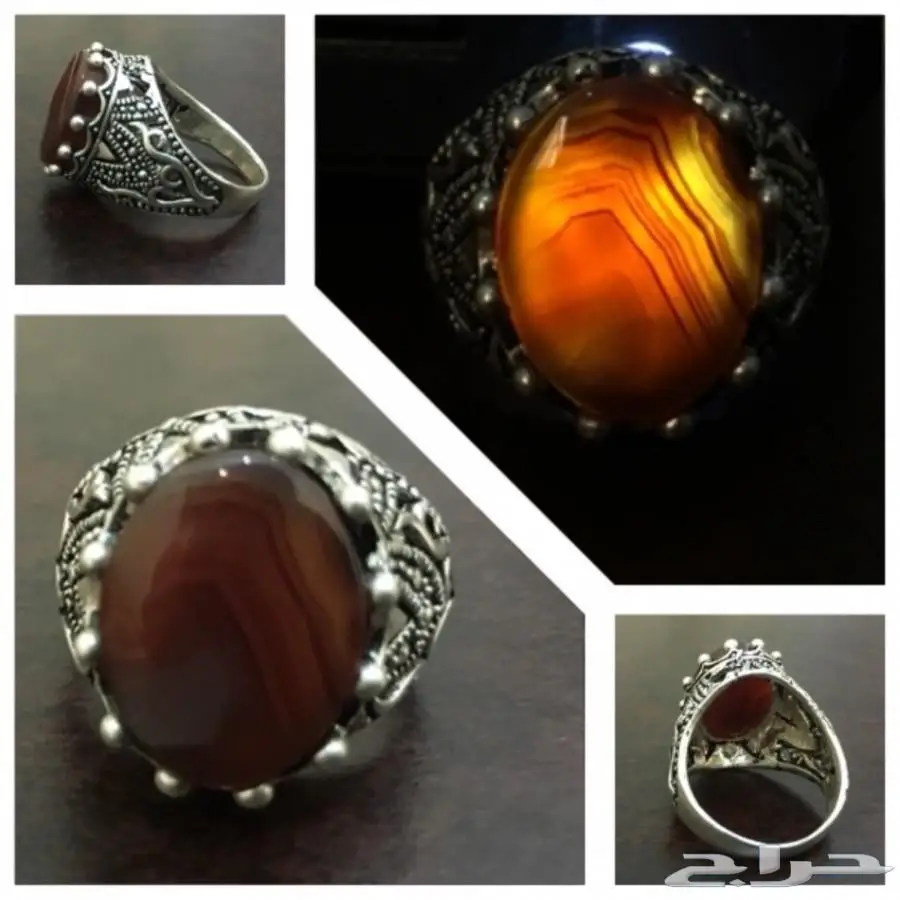 خواتم عقيق يماني طبيعي  (image 10)