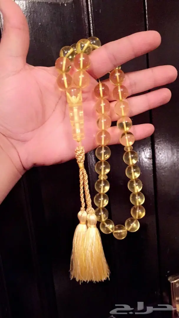 مزاد رقم(58)5ساعات مسباح كهرمان صافي حبه كبير (image 1)