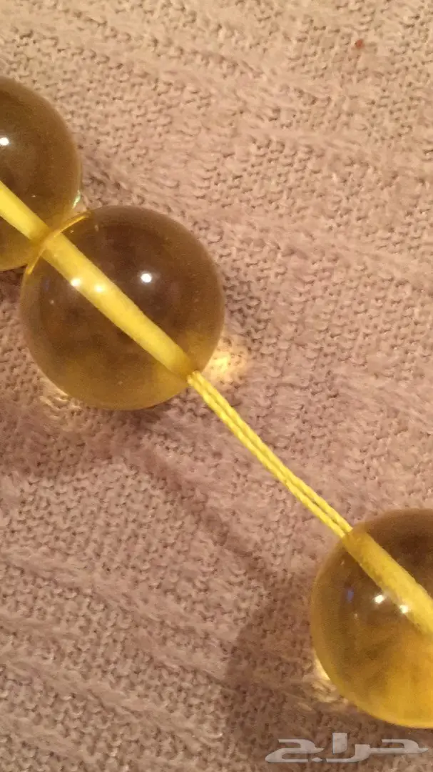 مزاد رقم(58)5ساعات مسباح كهرمان صافي حبه كبير (image 3)