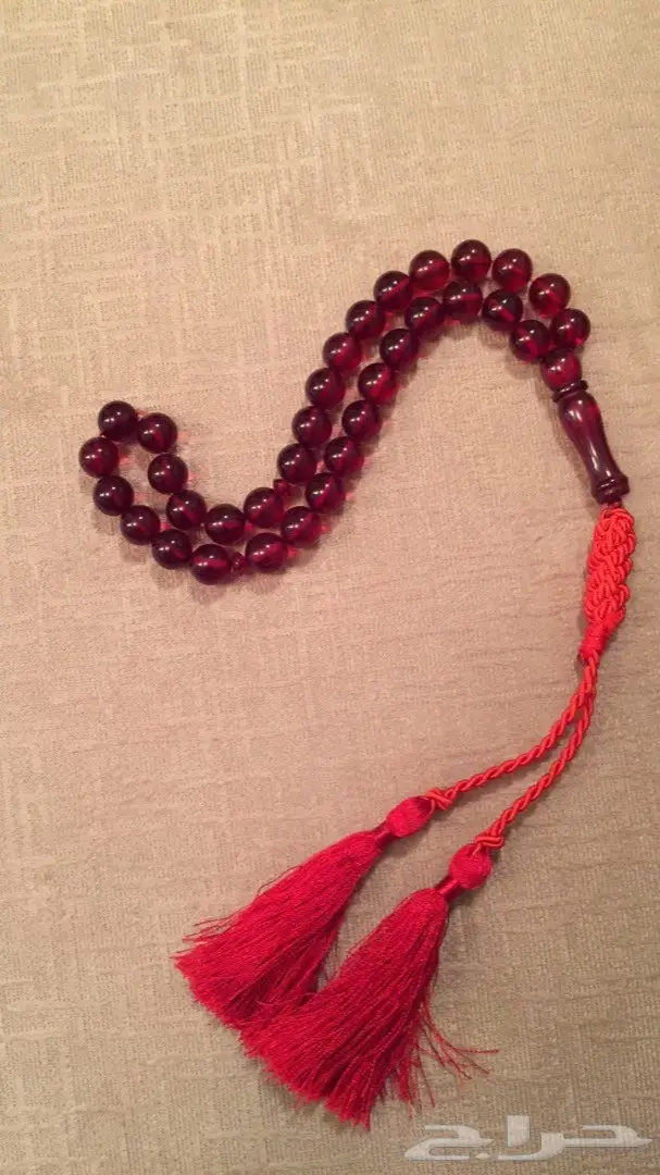 مزاد رقم(61)لمدة4 ساعات سبحه كهرمان احمر ناري