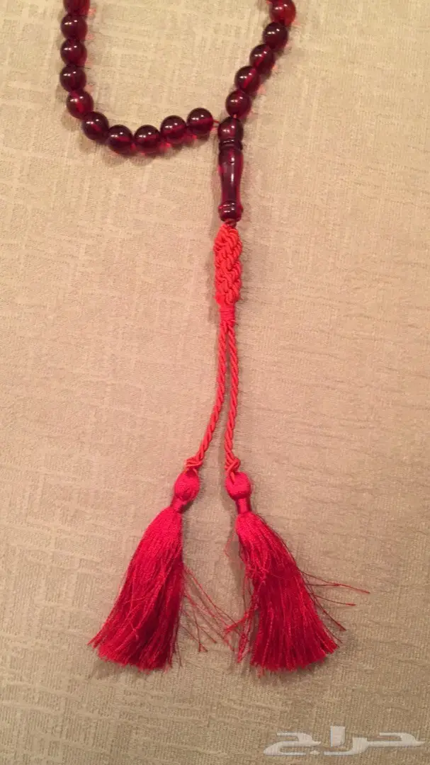 مزاد رقم(61)لمدة4 ساعات سبحه كهرمان احمر ناري (image 1)