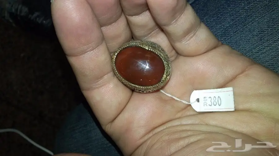 خاااتم فضه عقيق كبدي صياغته ثقيله اسطمبولي (image 1)