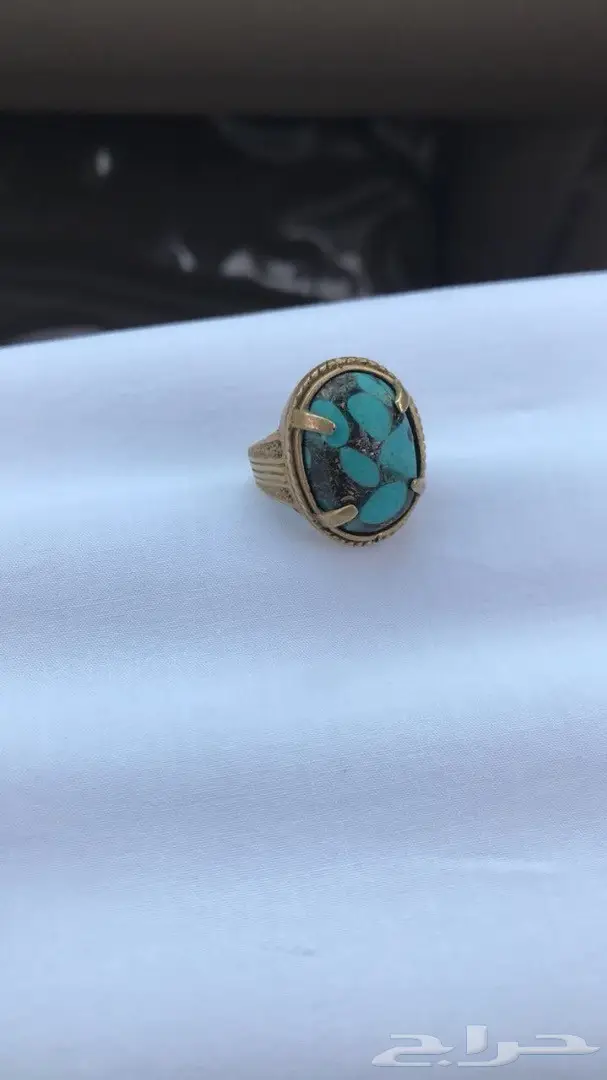 خاتم فيروز أصيل مع نحاس عالي الجودة (image 2)