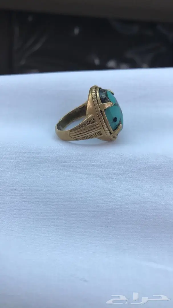 خاتم فيروز أصيل مع نحاس عالي الجودة (image 3)