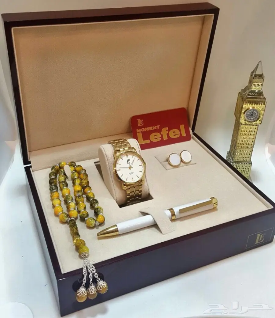 اطقم ساعات من ماركة ليفل علبه فخمه خشبي