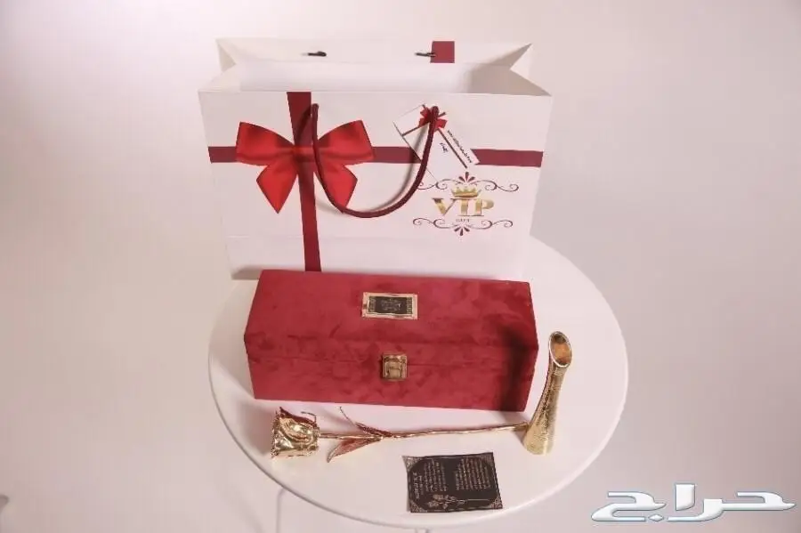 وردة طبيعية مطلية فضة وذهب لكل المناسبات VIP (image 1)