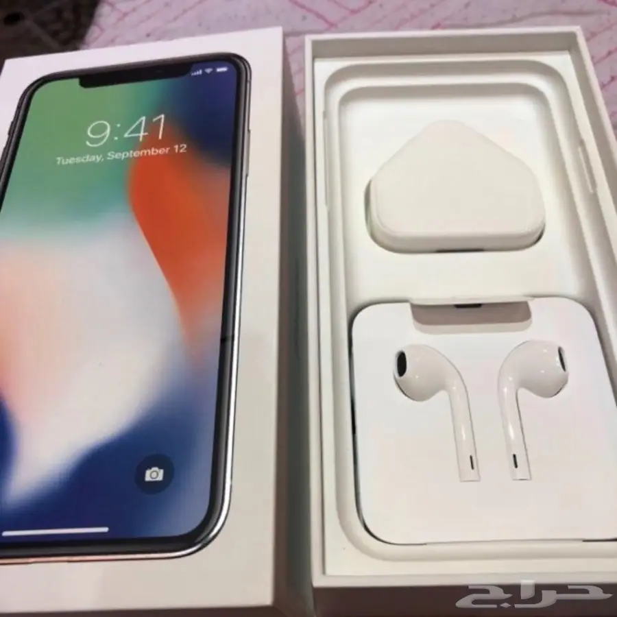سماعة iPhone X + رأس شاحن - جديد ومضمون
