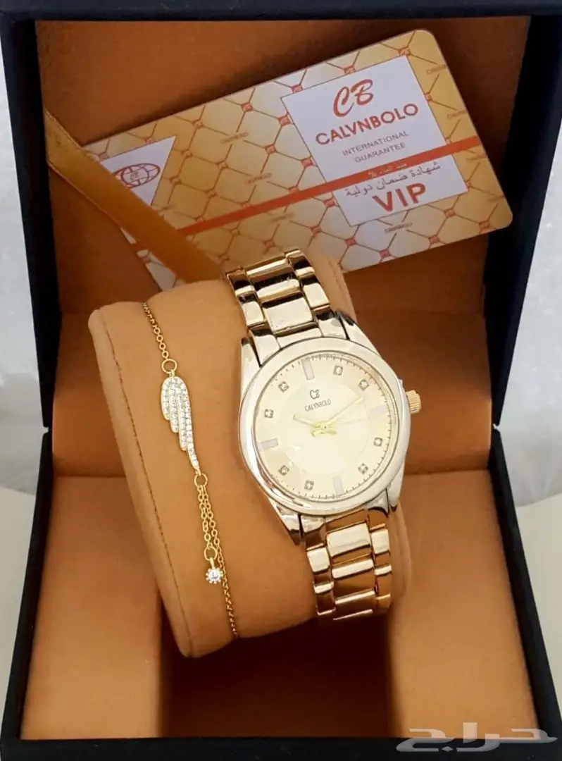 طقم نسائي كالفن بولو ساعة وسوار مع ضمان روعة (image 17)