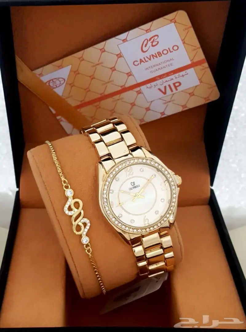 طقم نسائي كالفن بولو ساعة وسوار مع ضمان روعة (image 10)