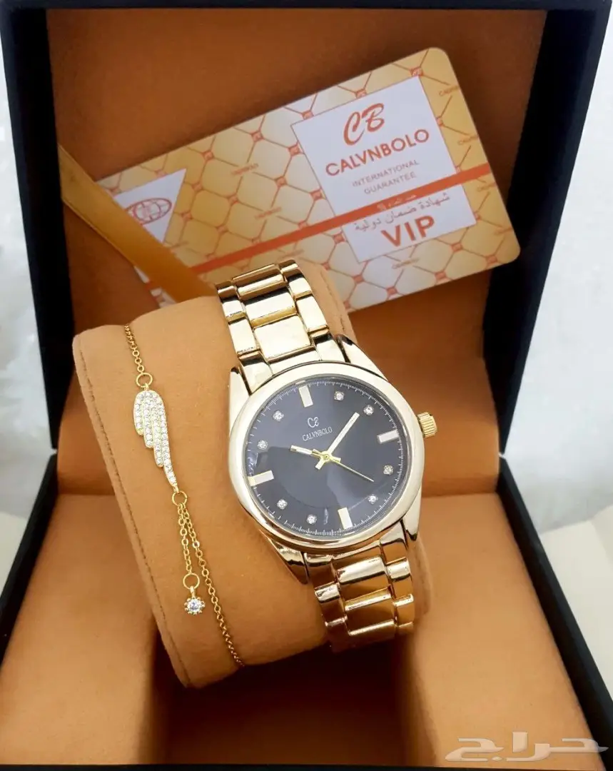 طقم نسائي كالفن بولو ساعة وسوار مع ضمان روعة (image 16)