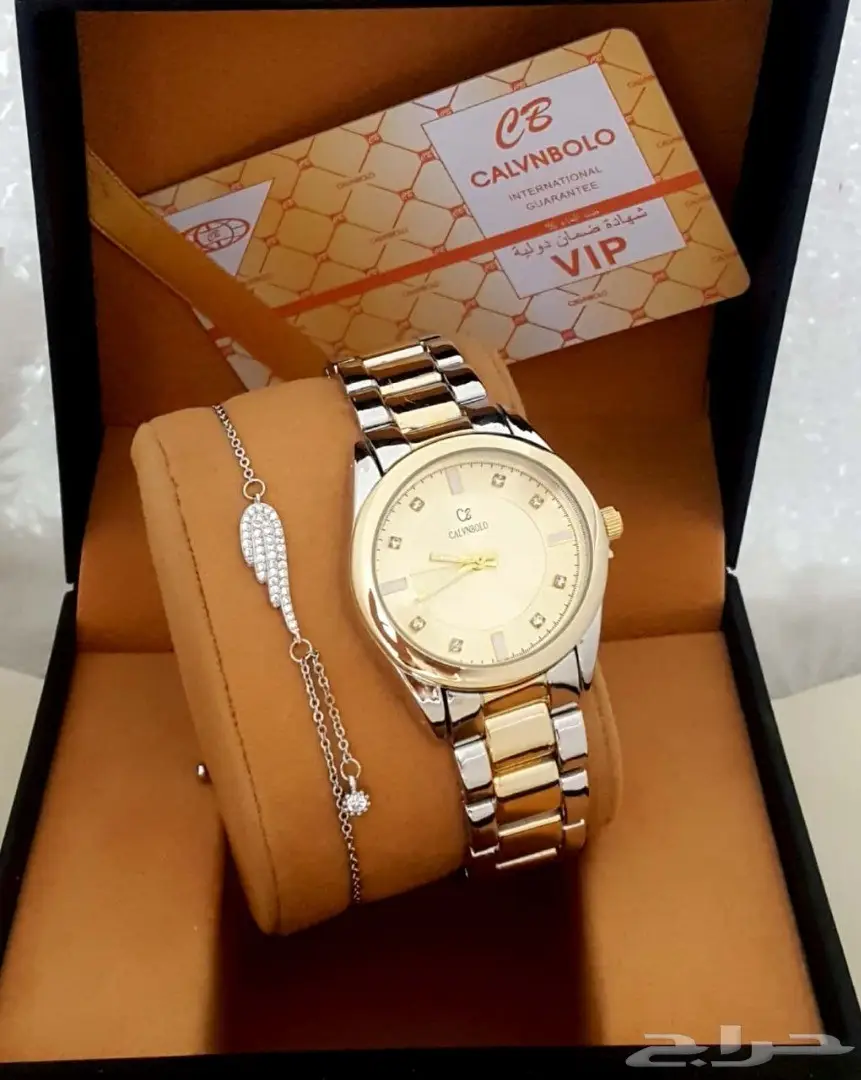 طقم نسائي كالفن بولو ساعة وسوار مع ضمان روعة (image 12)