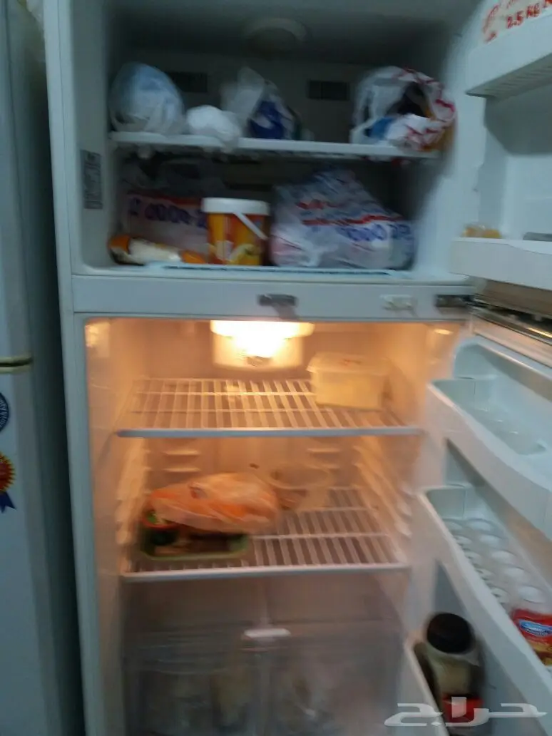 ثلاجة ال جى 20 قدم لون ابيض بابين نظام نو فوس