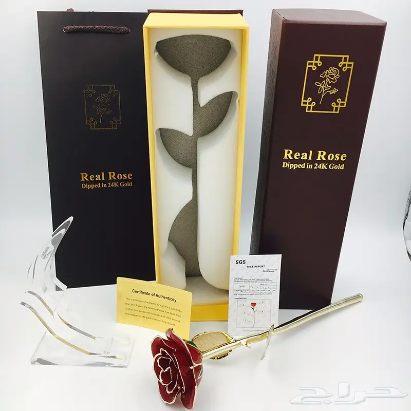 هدايا ورد مطلى وباقات ورد طلاء ماء ذهب (image 46)