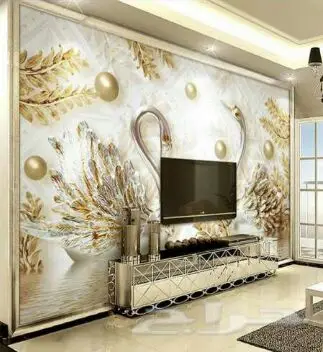 ديكورات أسقف جبسية ورق جدران ثلاثي الأبعاد 3D (image 174)