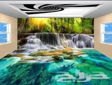 ديكورات أسقف جبسية ورق جدران ثلاثي الأبعاد 3D (image 120)