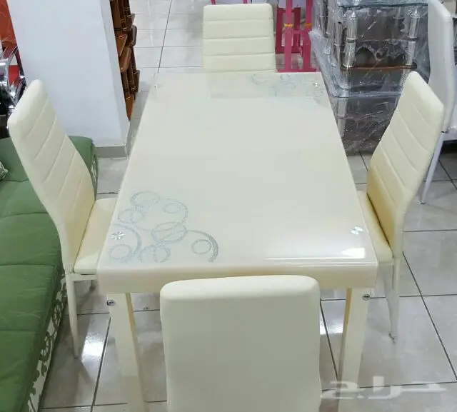طاولةطعام6كراسي جديدبالكرتون زجاج مقاوم (image 53)