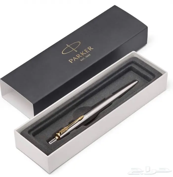 قلم باركر جاف ستانلس ستيل مع صندوق هدايا أنيق 5