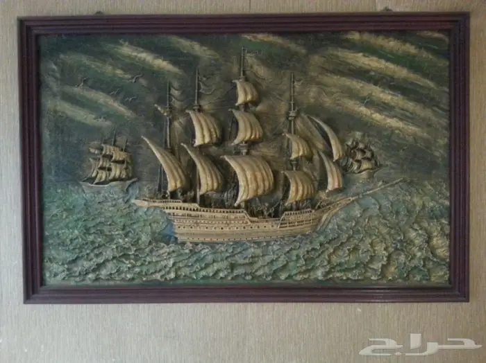 انتيك - لوحة السفن الثلاث بابعاد ثلاثية 0