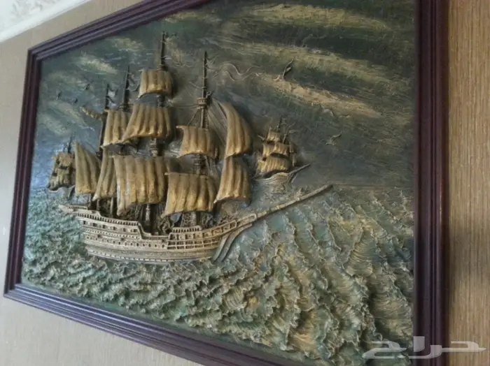 انتيك - لوحة السفن الثلاث بابعاد ثلاثية 1