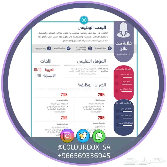 تصميم سيرة ذاتية بتنسيق وخدمة احترافية 3