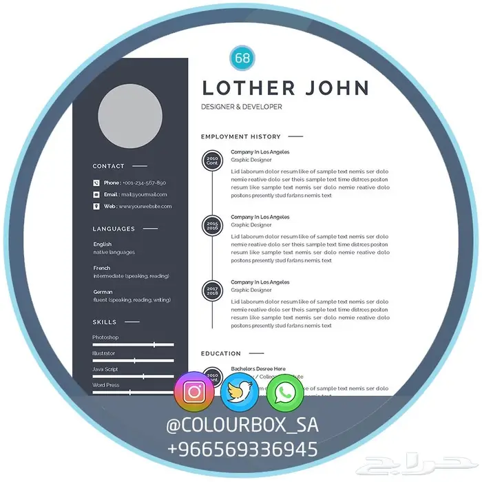 تصميم سيرة ذاتية بتنسيق وخدمة احترافية 4