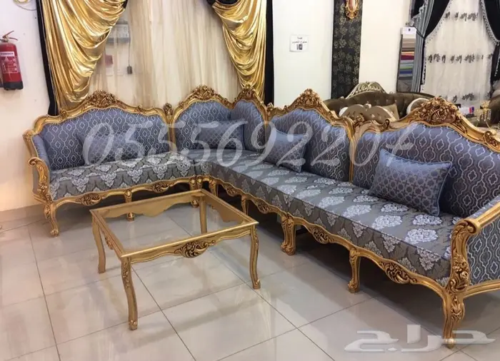 كنب ملكي تفصيل مجالس_قاعة افراح قصور خشب زان مفروشات 20