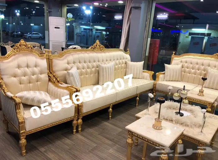 كنب ملكي تفصيل مجالس_قاعة افراح قصور خشب زان مفروشات 3