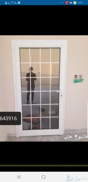 شبابيك المنيوم ورشة ابواب قواطع دبل جلاص كرديون بلاستيك جلد 2