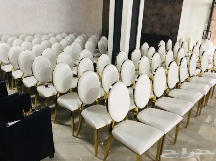 كراسي استيل ذهبي للإيجار بجدة 0