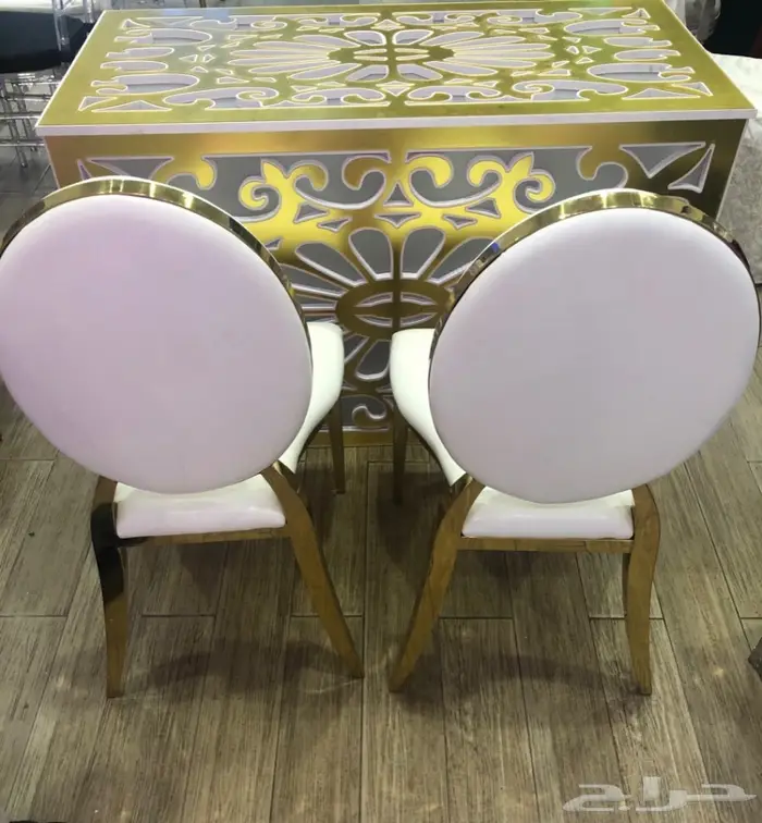 كراسي استيل ذهبي للإيجار بجدة 2