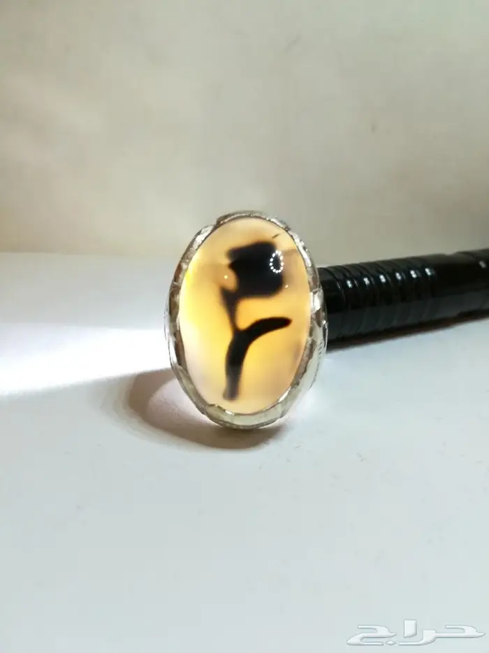 خاتم العقيق اليماني الطبيعي المصور أبو ورده 4