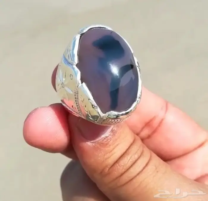 خاتم العقيق اليماني الطبيعي المصور أبو ورده 11