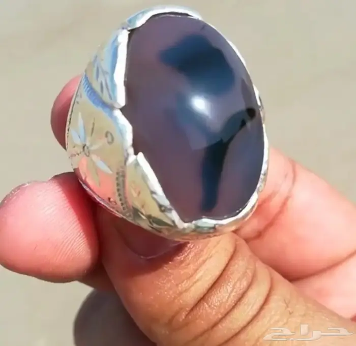 خاتم العقيق اليماني الطبيعي المصور أبو ورده 5