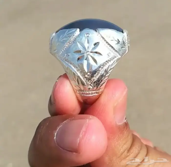 خاتم العقيق اليماني الطبيعي المصور أبو ورده 10