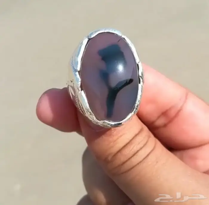 خاتم العقيق اليماني الطبيعي المصور أبو ورده 9