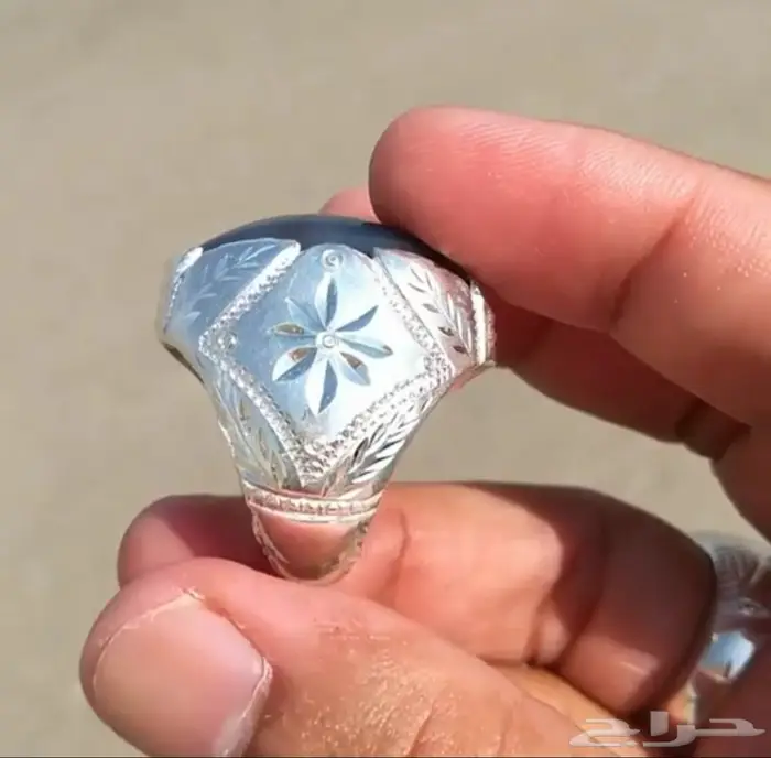 خاتم العقيق اليماني الطبيعي المصور أبو ورده 8