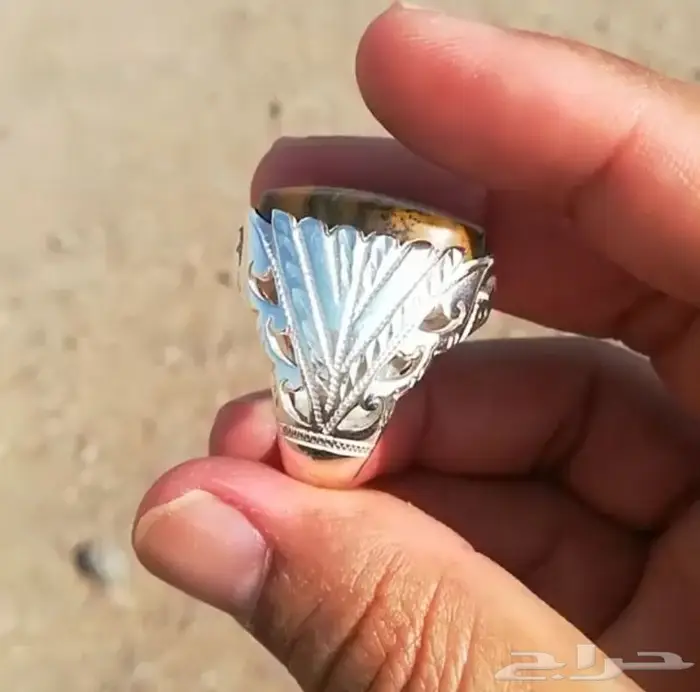 خاتم يماني من أرقى واندر انواع عقيق الجزع 4